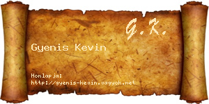 Gyenis Kevin névjegykártya